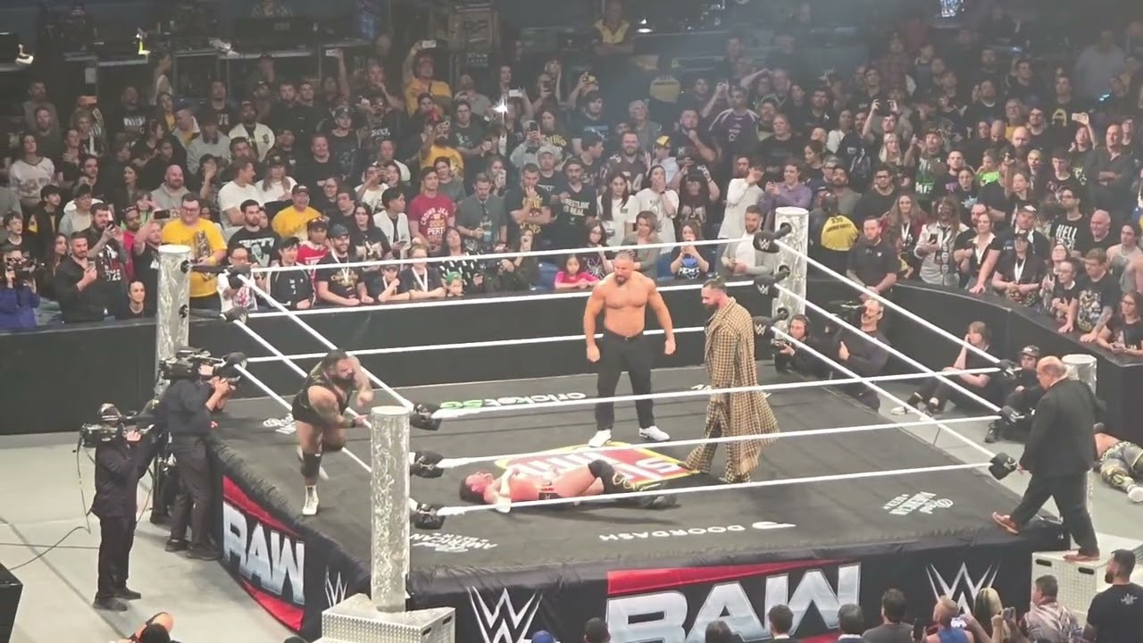 [4K] The Vision attack CM Punk and Jey Uso after WWE Raw in Perth Australia