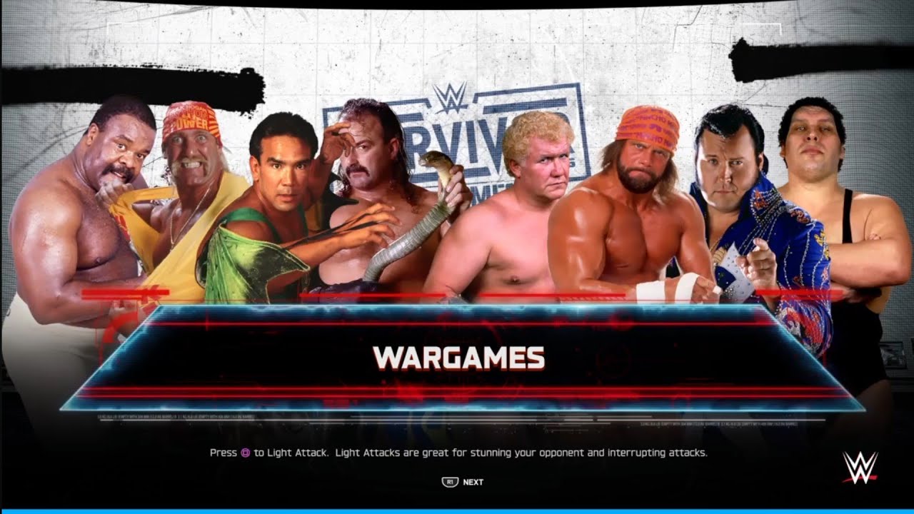 Team Hogan vs Team Andre. Wargames. WWE 2K25