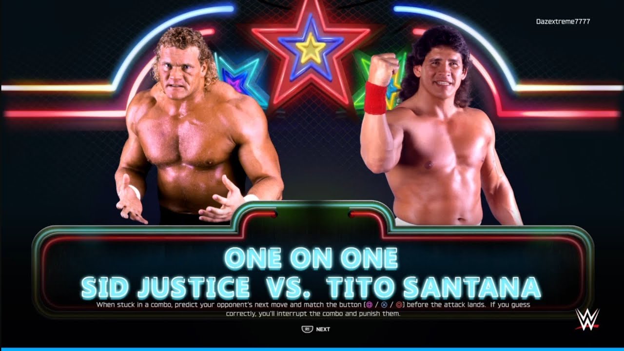 Sid Justice vs Tito Santana. SNME. WWE 2K25