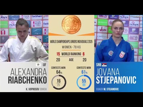 Alexandra RIABCHENKO VS Jovana STJEPANOVIC Lima Juniors World Championships 2025 Bronze medal -78 kg