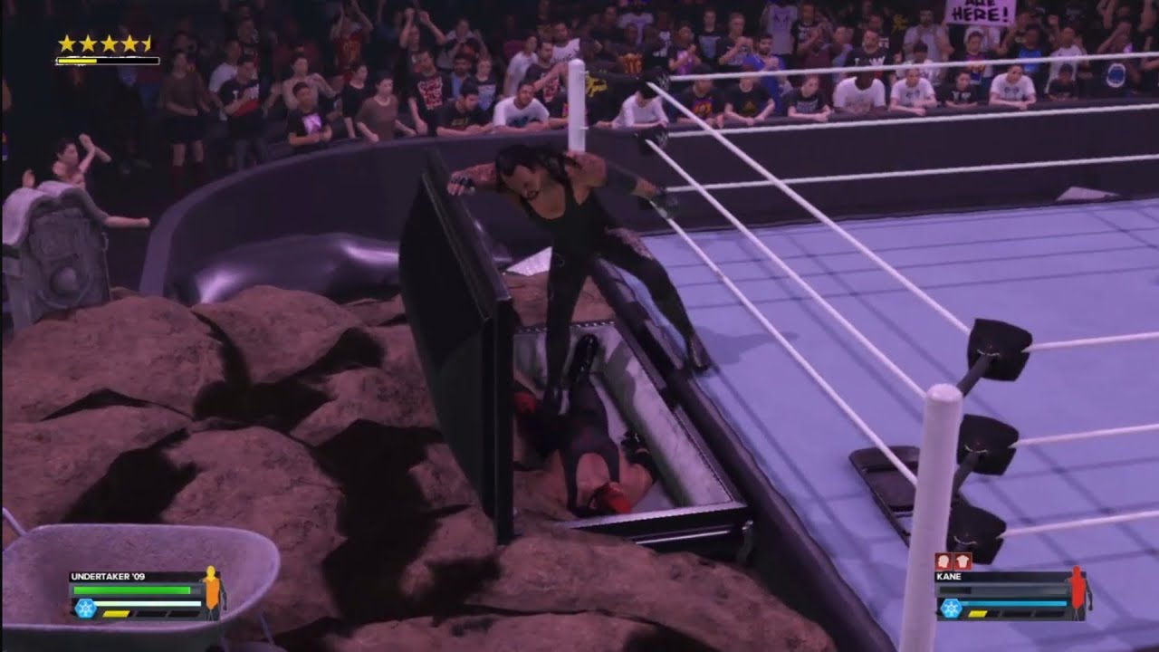 The Undertaker vs Kane. Buried Alive Match. WWE 2K24