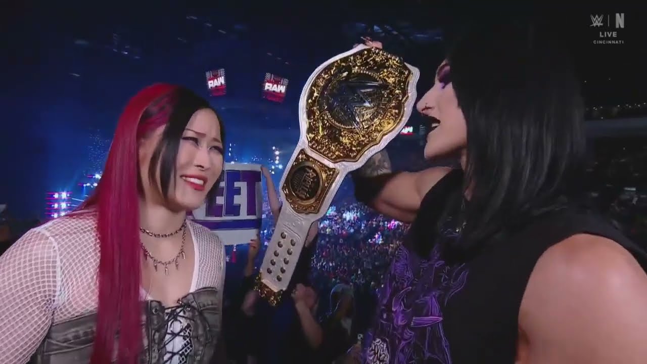 IYO Sky Confronts Rhea Ripley