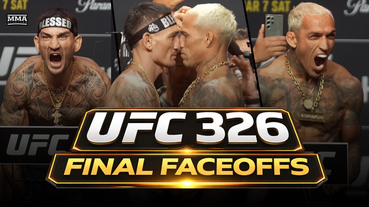 UFC 326 Final Faceoffs: Max Holloway and Charles Oliveira INTENSE Final Staredown | MMA FIghting