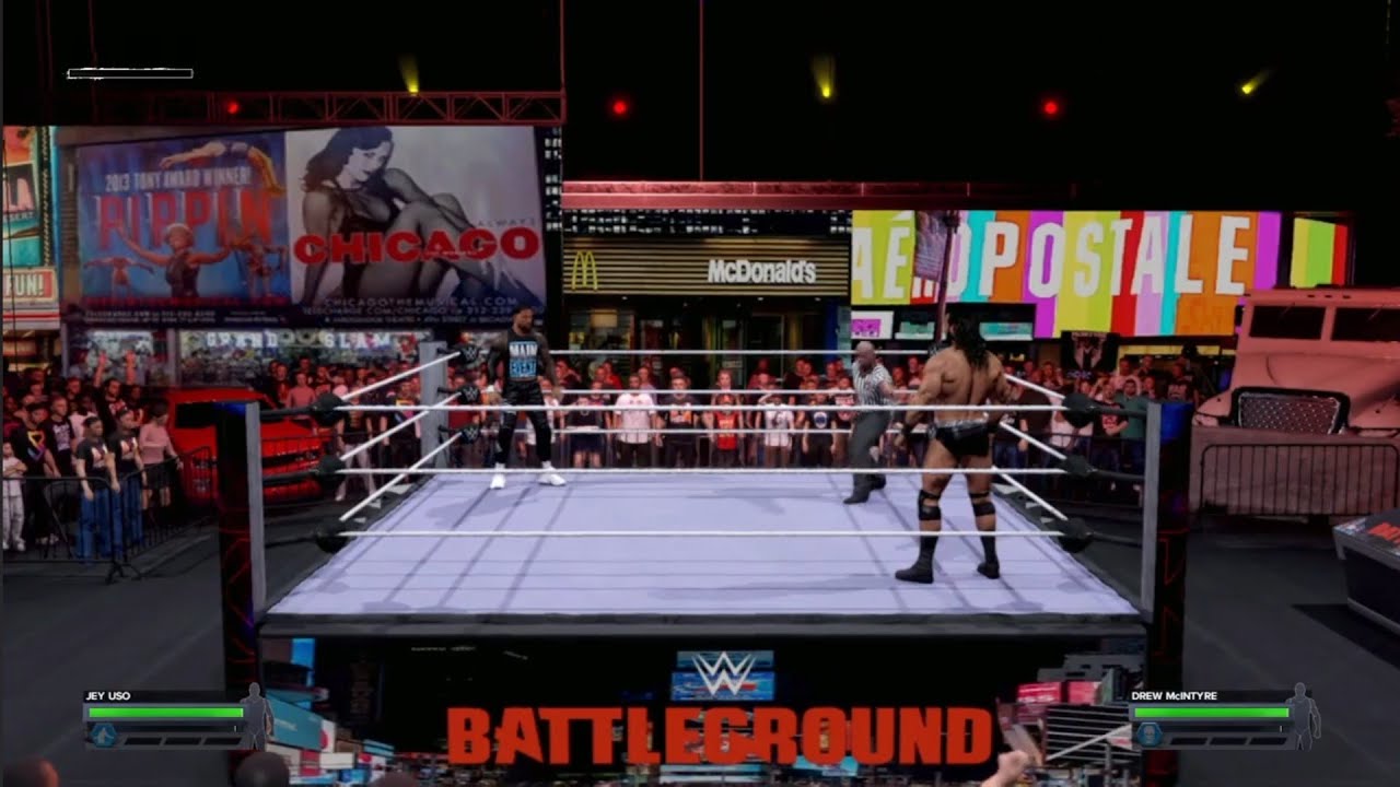 Jey Uso vs Drew McIntyre. Times Square Battle. WWE 2K24