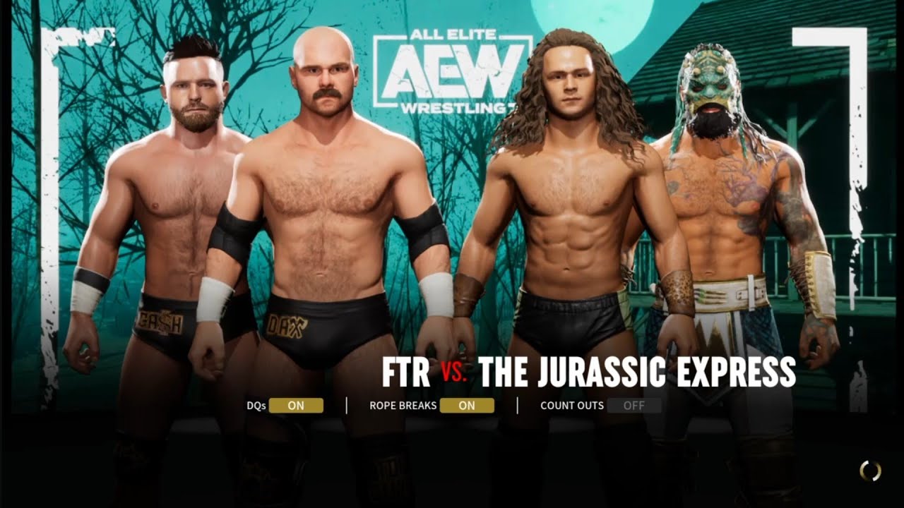 FTR vs The Jurassic Express. Fright Night. AEW: Fight Forever
