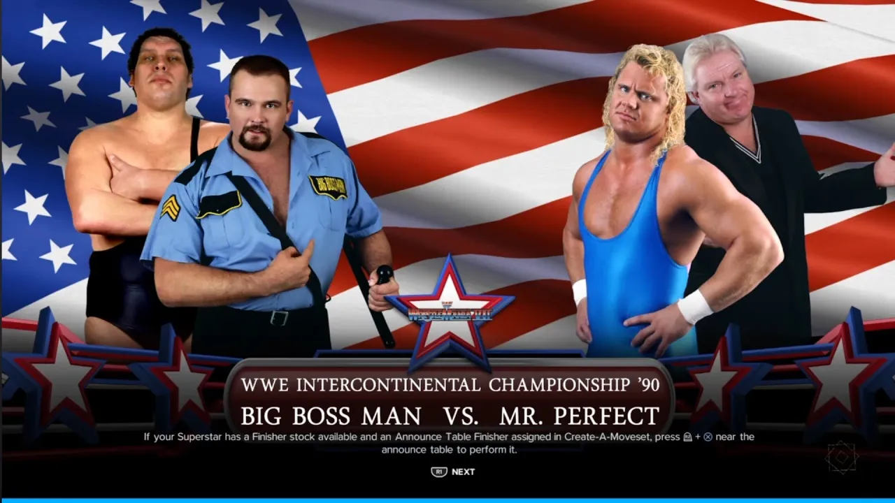 The Big Bossman vs Mr Perfect. WrestleMania 7. WWE 2K24