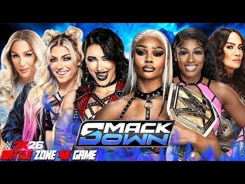 WWE SMACKDOWN - Rhea Ripley Alexa Bliss Charlotte vs Jade Cargill Lash Nia - WWE 2K26 9 March 2026