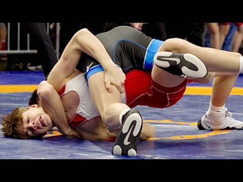 U15 Patrik Sain (HUN) vs Shane Ostermiller (USA) 62kg. Freestyle boys youth wrestling. B-cam-man