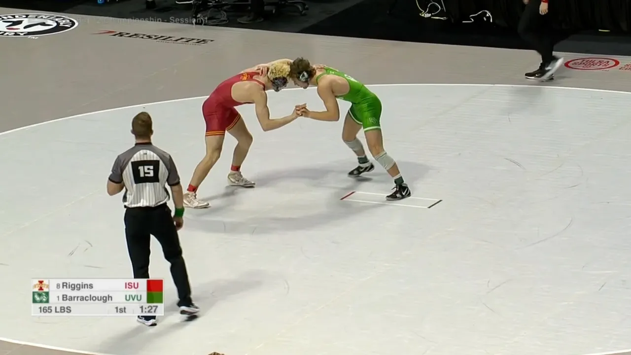 165lbs Terrell Barraclough (Utah Valley) vs Aiden Riggins (Iowa State)
