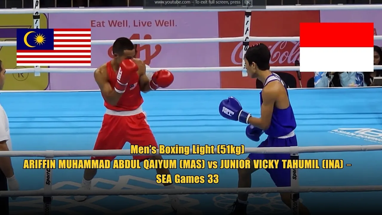 Men’s Boxing Light (51kg):  MUHAMMAD ABDUL QAIYUM (MAS) vs JUNIOR VICKY TAHUMIL (INA) – SEA Games 33