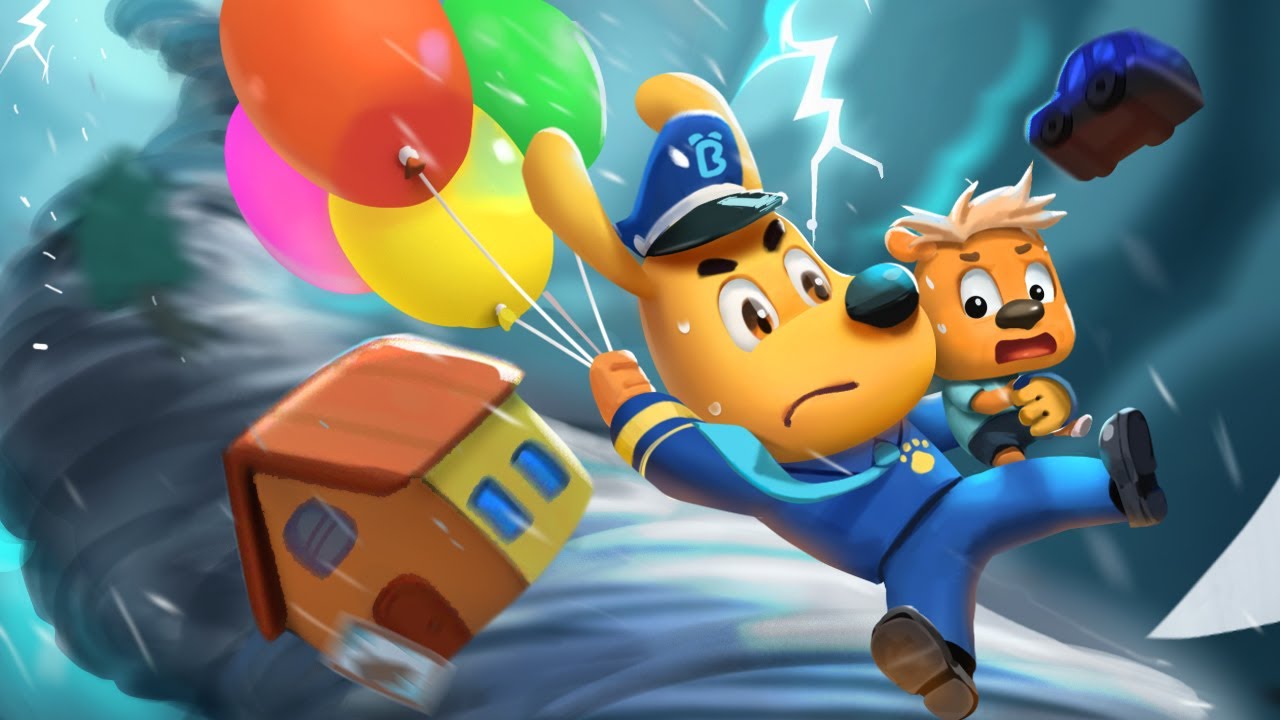 A Big Tornado | Safety Cartoon | Kids Cartoon | Sheriff Labrador
