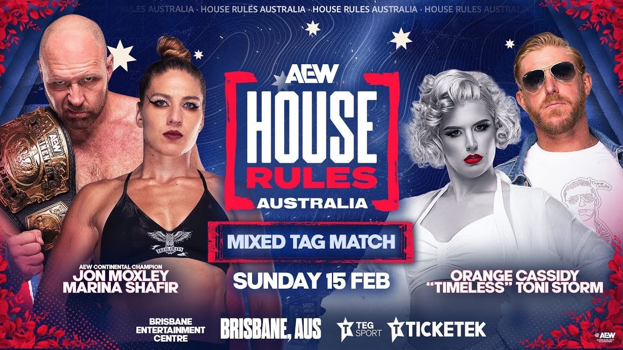 Toni Storm/Orange Cassidy vs Jon Moxley/Marina Shafir at AEW House Rules Brisbane 