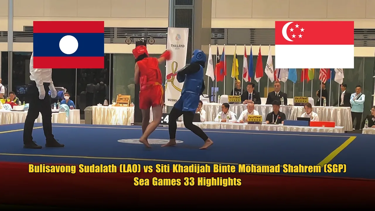Women’s Wushu 60kg: Bulisavong Sudalath(LAO) vs Siti Khadijah Binte Mohamad Shahrem(SGP)–SEA Game 33