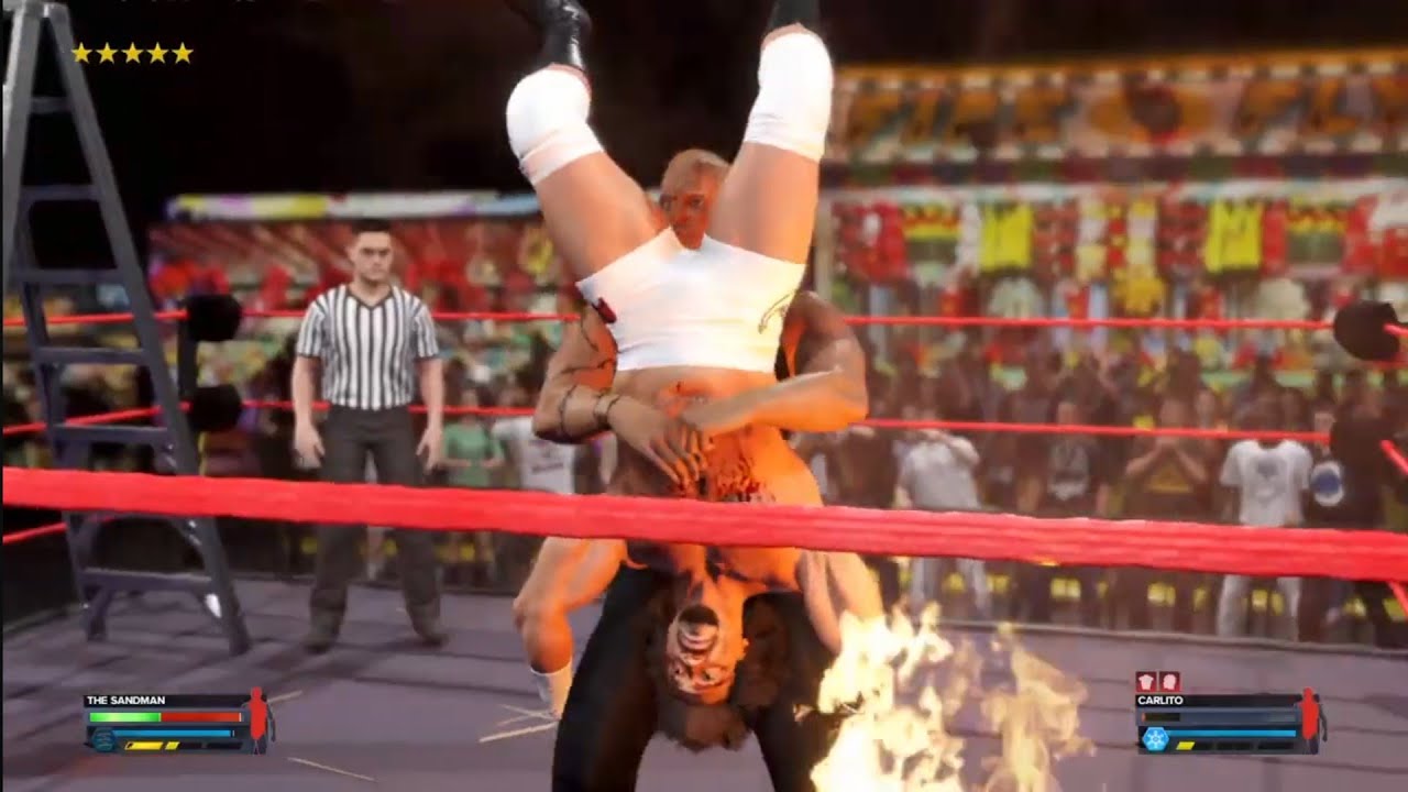 The Sandman vs Carlito. Carnival Deathmatch. JCW. WWE 2K24