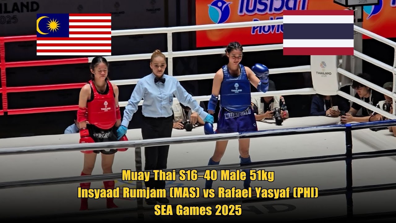 Muay Thai S16–40 Male 51kg: Insyaad Rumjam (MAS) vs Rafael Yasyaf (PHI) – SEA Games 2025
