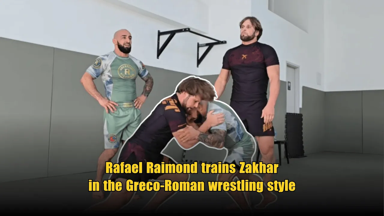 Rafael Raimond trains Zakhar in Greco-Roman wrestling style