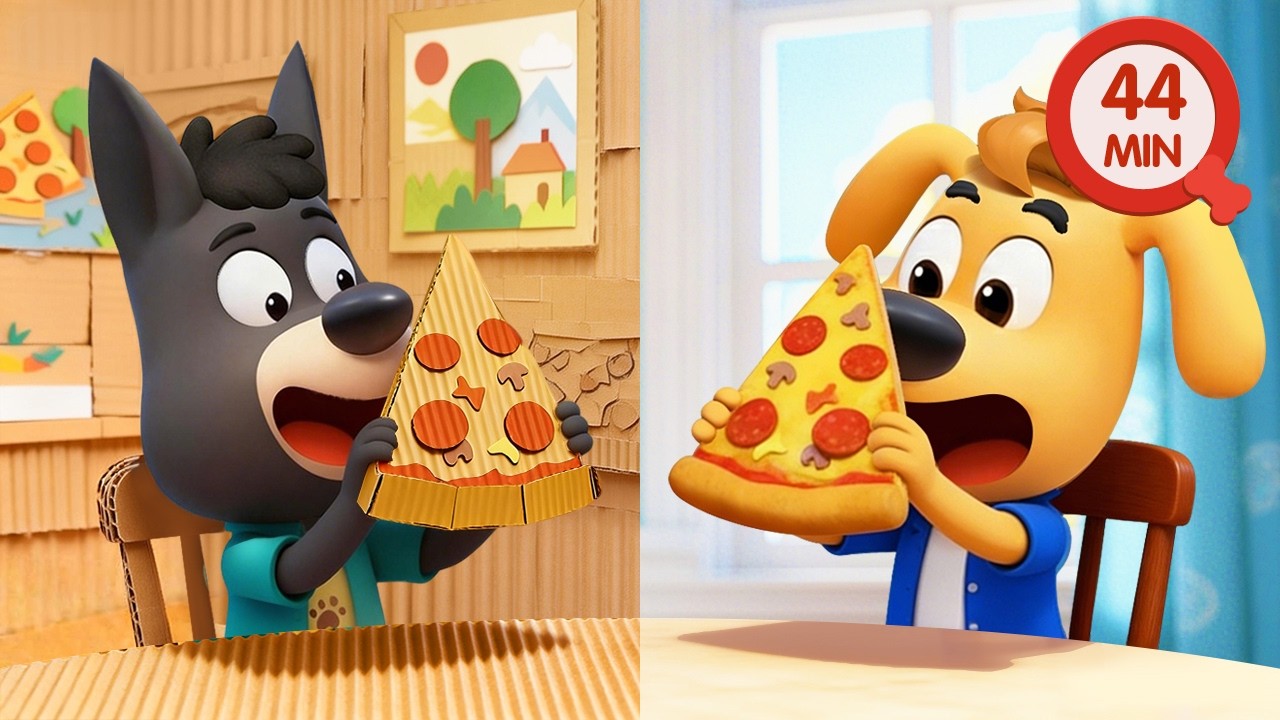 Cardboard Cafe | Kids Adventure | Pretend Play Cooking | Cartoon | Sheriff Labrador