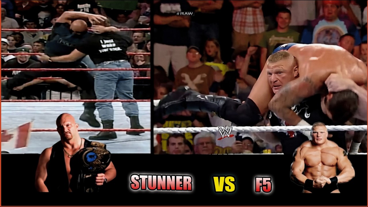 WWE F5 vs Stunner | Most Powerful Finishers Clash | Brock Lesnar vs Stone Cold