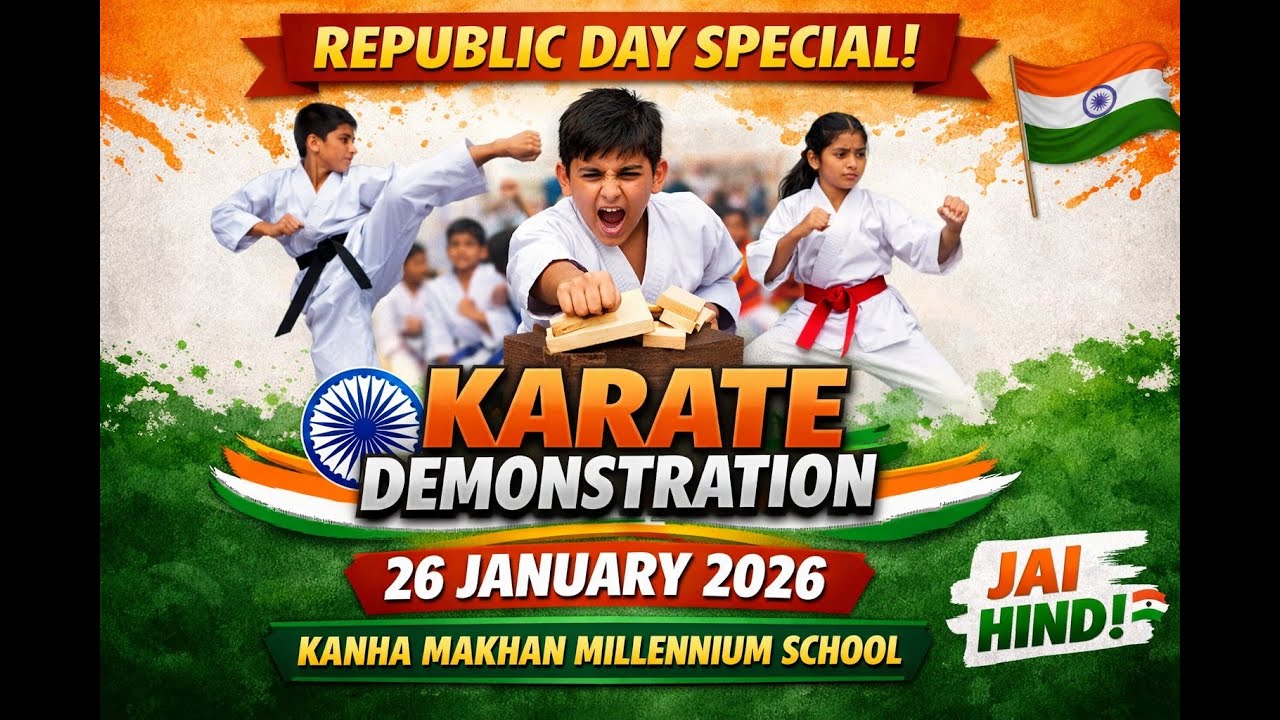 Powerful Karate Demonstration | Republic Day 26 January 2026 | Kanha Makhan Millennium School