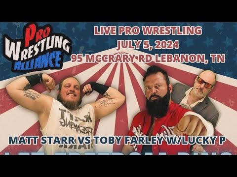 PWA Wrestling Matt Starr w/Mean Mike  vs Toby Farley w/ Lucky P (Farley’s Rules) Match (7-5-24)