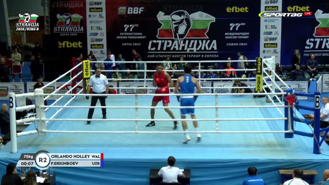 Fazliddin Erkinbayev (UZB) vs. Orlando Holley-Sotomi (WAL) Strandja Tournament 2026 QF's (75kg)