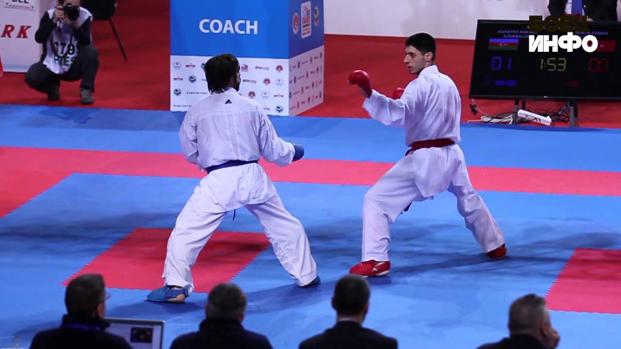Rafael Aghayev vs. Turkish karateka European Karate Championship 2015, Istanbul HD 720