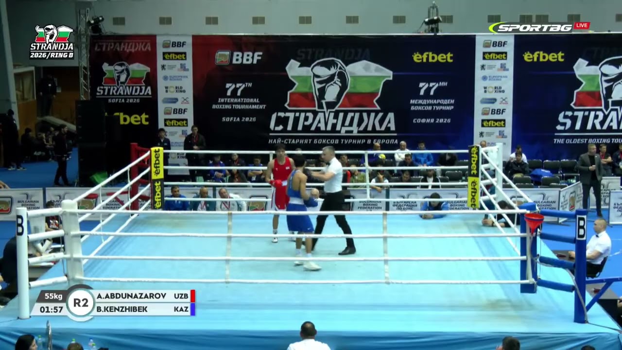 Bagslan Kenzhebek (KAZ) vs. Abdulaziz Abdunazarov (UZB) Strandja Tournament 2026 (55kg)