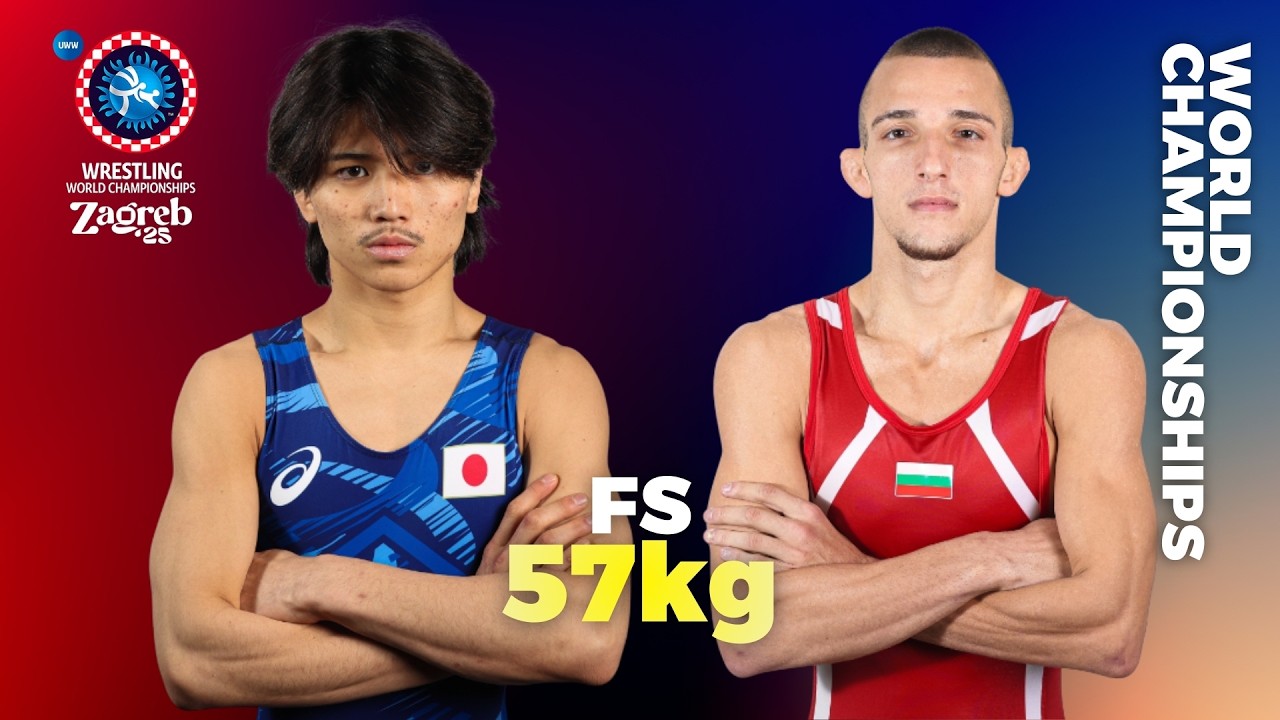 Ivaylo Milenov TISOV (BUL) vs. Rin SAKAMOTO (JPN). WORLD WRESTLING CHAMPIONSHIPS 2025. FS 57 Kg.