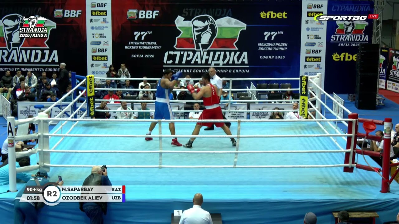 Ozodbek Aliyev (UZB) vs. Nurlan Saparbay (KAZ) Strandja Tournament 2026 QF's (90+kg)
