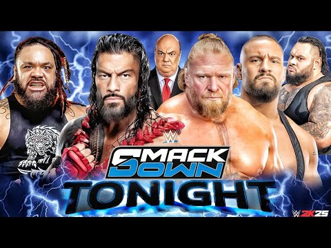Roman Reigns & Jacob Fatu vs Brock Lesnar & Bronson Reed WWE Smackdown 2 Jan 2K25 - FULL MATCH