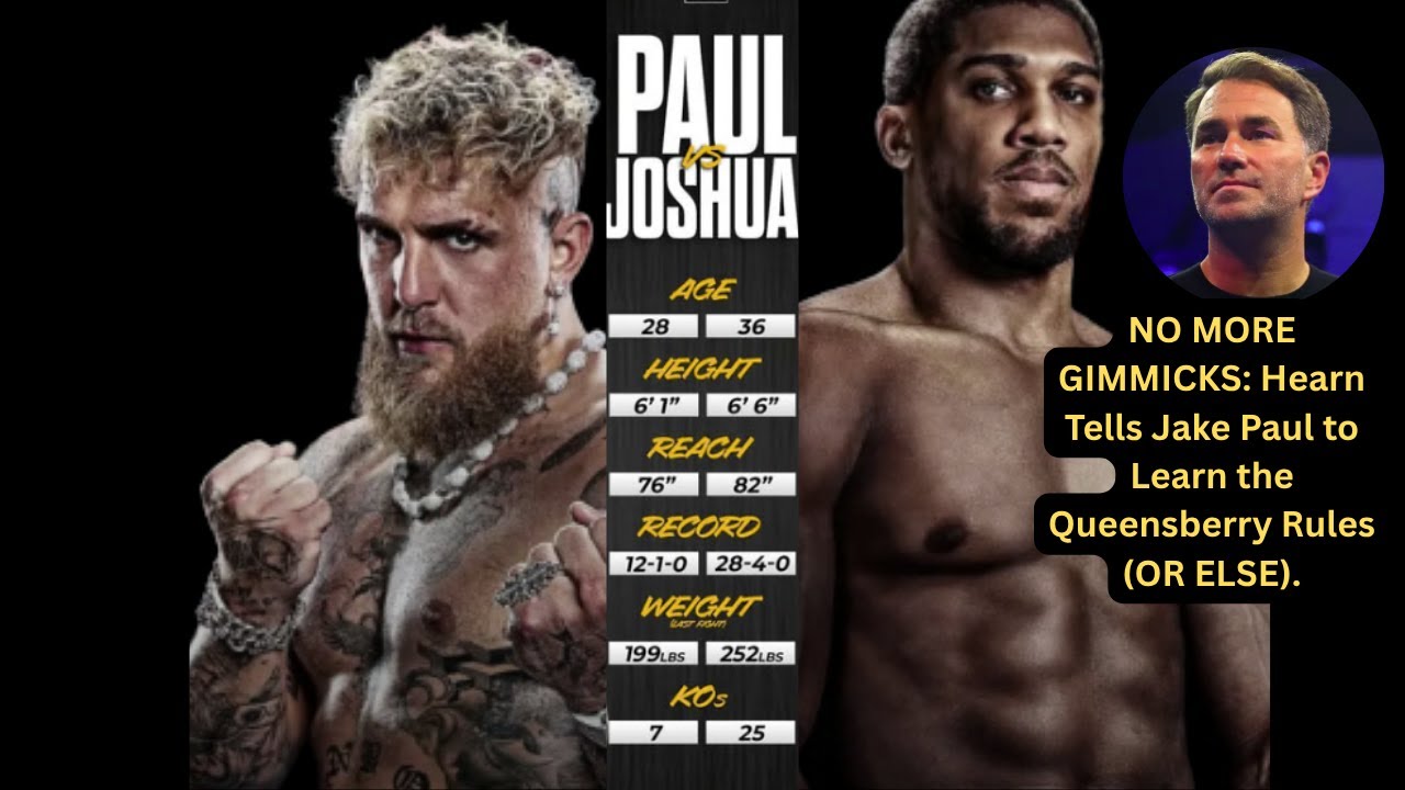 Eddie Hearn: "You Fight AJ, You Fight Under Queensberry Rules."   #JakeJoshua