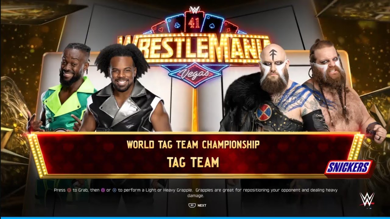 The New Day vs The Viking Raiders. WrestleMania 41. WWE 2K25