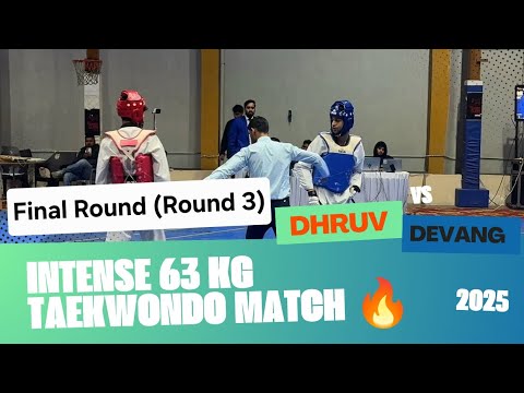 Final Round Intense Action 🔥 | Dhruv 🔴 vs Devang 🔵 | 63 Kg Taekwondo | Federation Cup Jaipur