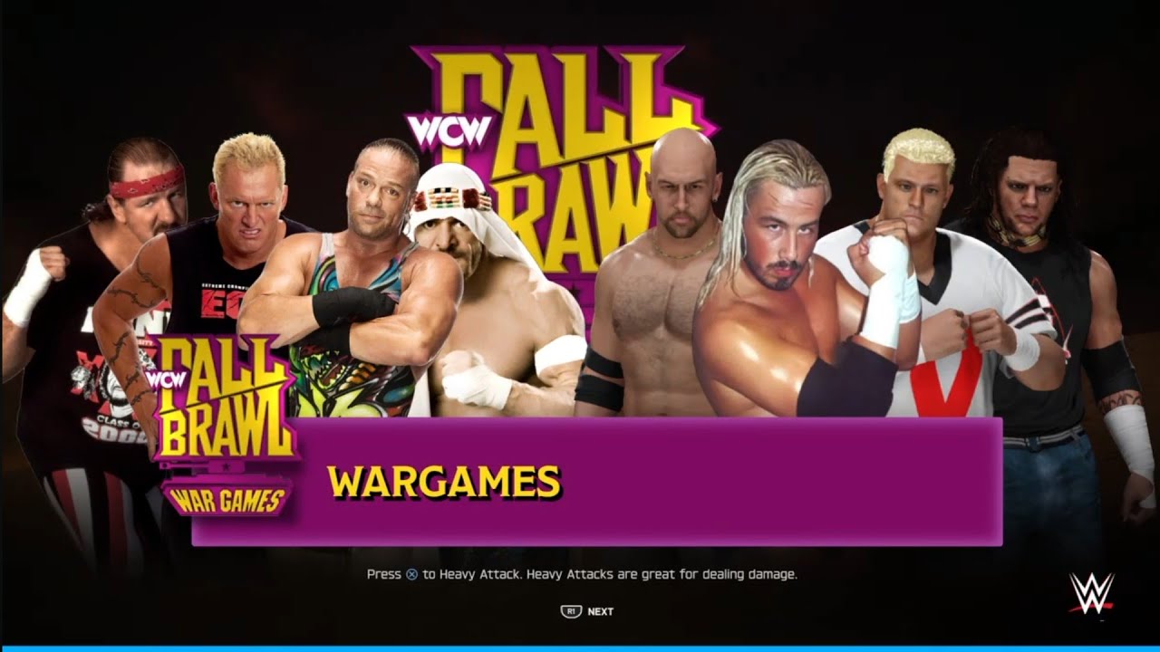 Funk, Sandman, RVD and Sabu vs Corino, Credible, Victory and Raven. Wargames. WWE 2K25