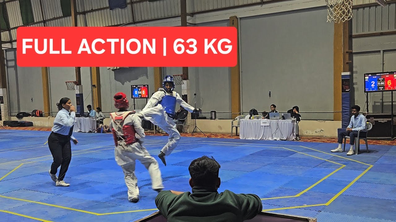 63 KG Taekwondo Match | Full Action Fight | High Kick Highlights 🥋 #taekwondo 