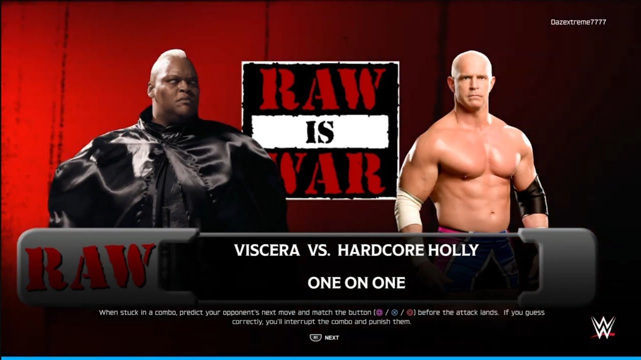 Visera vs Hardcore Holly. Raw is War. WWE 2K25
