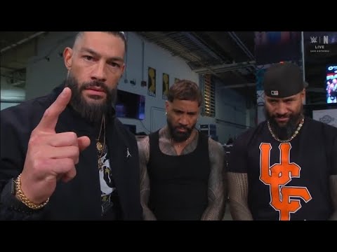 Roman Reigns & The Usos backstage segment _WWE RAW 16 March 2026