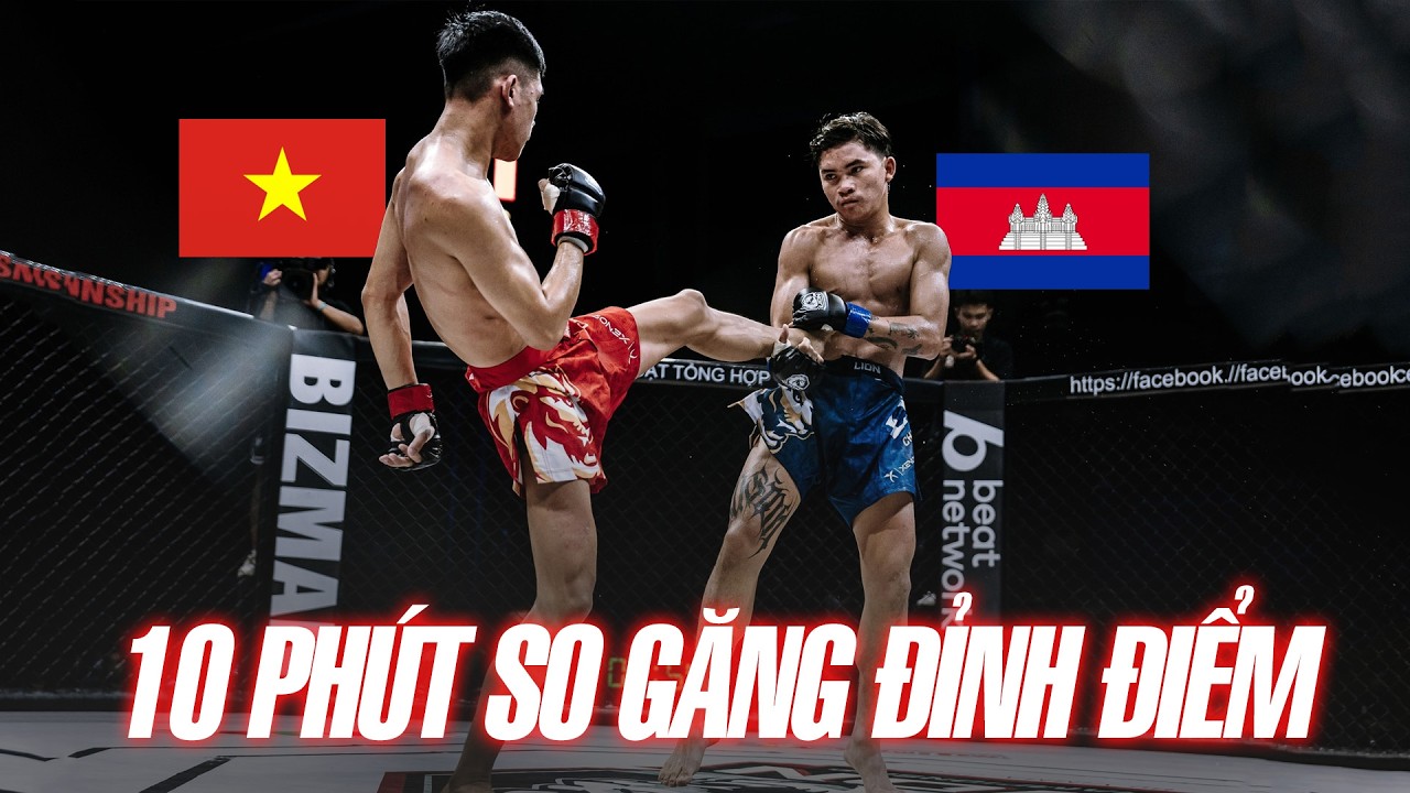10 phút so găng ĐỈNH ĐIỂM giữa tài năng trẻ Muay Việt Nam với chiến thần Kun Khmer Campuchia