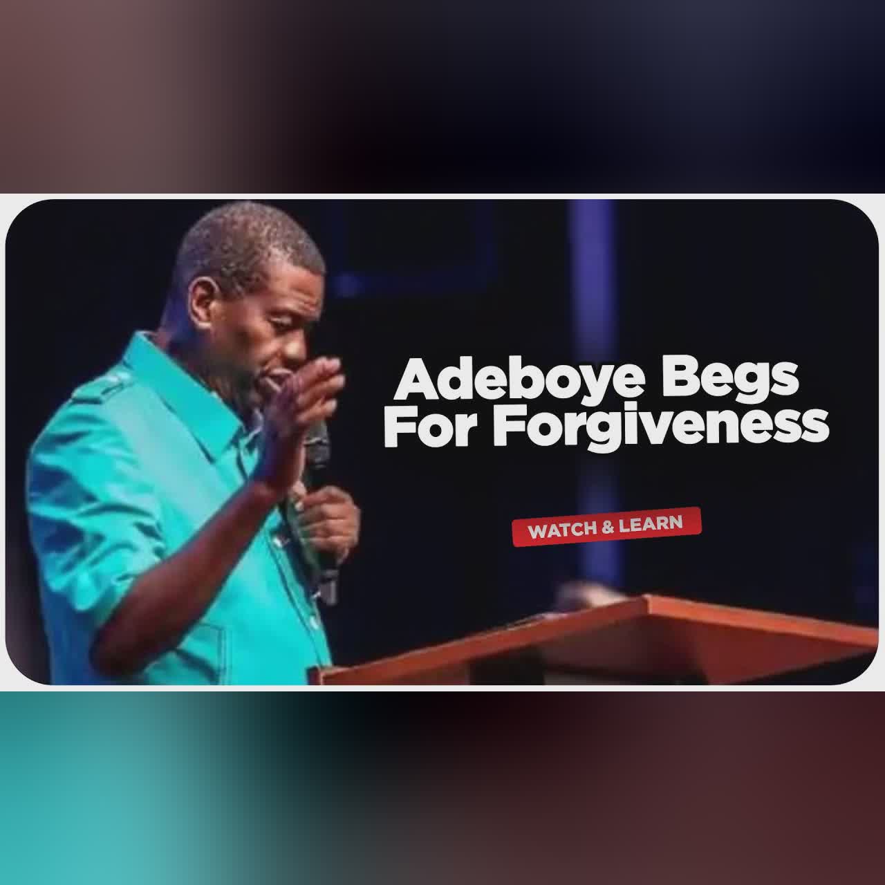 ADEBOYE BEGS FOR FORGIVENESS : & ( TINUBU BRIBES NIGERIANS WITH BREADS )