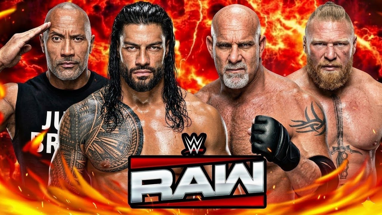 Roman Reigns & Rock Vs Brock Lesnar & Goldberg WWE Raw 16 Mar 2026 WWE2K26 Simulation - FULL MATCH