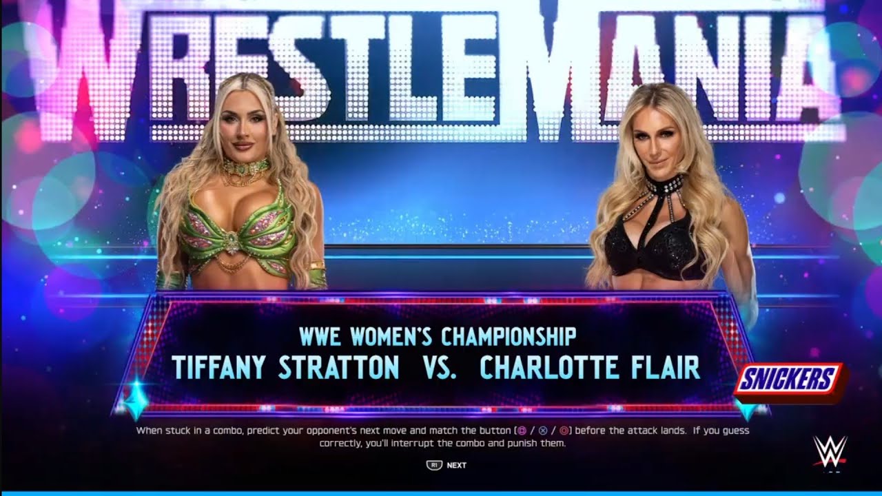 Tiffany Stratton vs Charlotte Flair WrestleMania 41. WWE 2K25