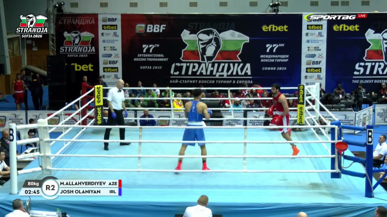 Josh Olaniyan (IRL) vs. Murad Allahverdiyev (AZE) Strandja Tournament 2026 (80kg)