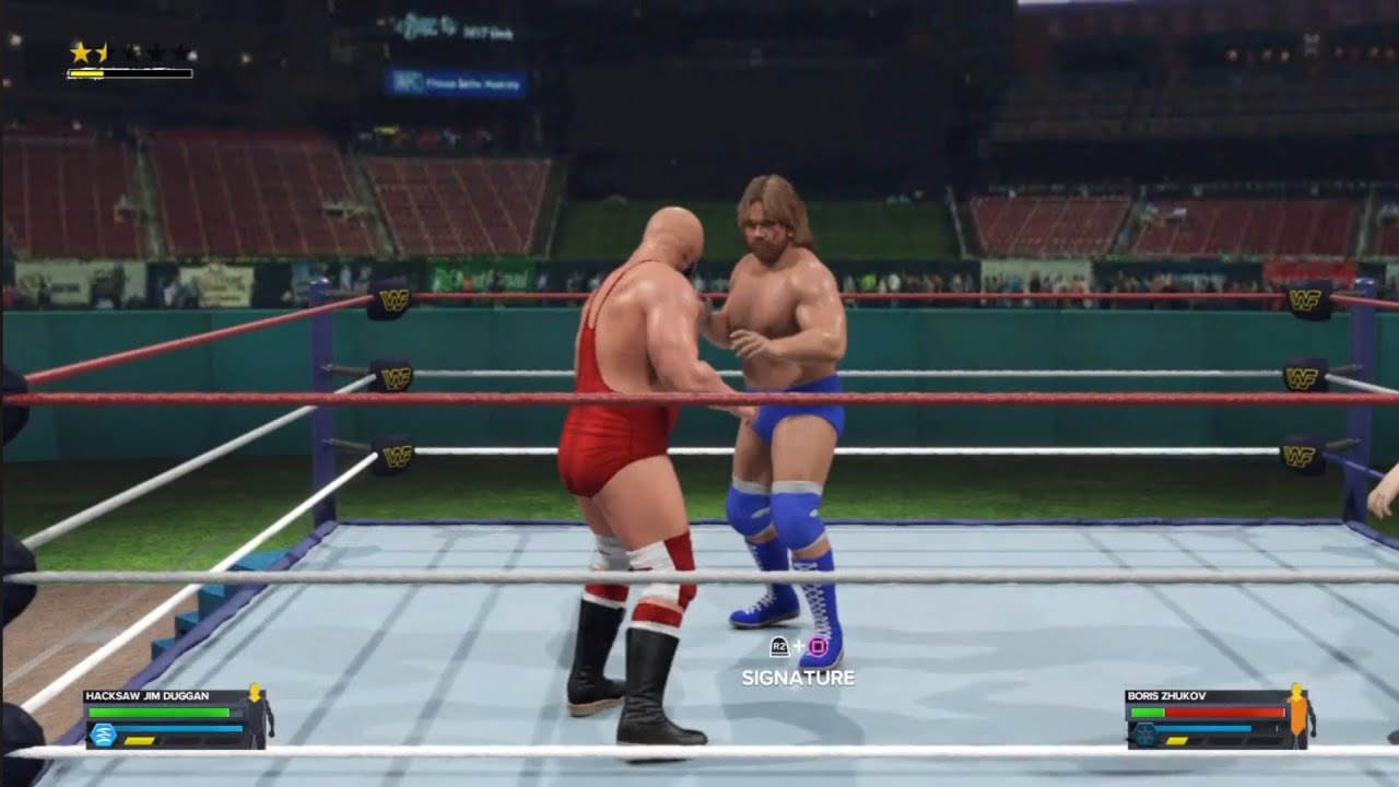 Hacksaw Jim Duggan vs Boris Zhukov. Stadium Show. WWE 2K24.
