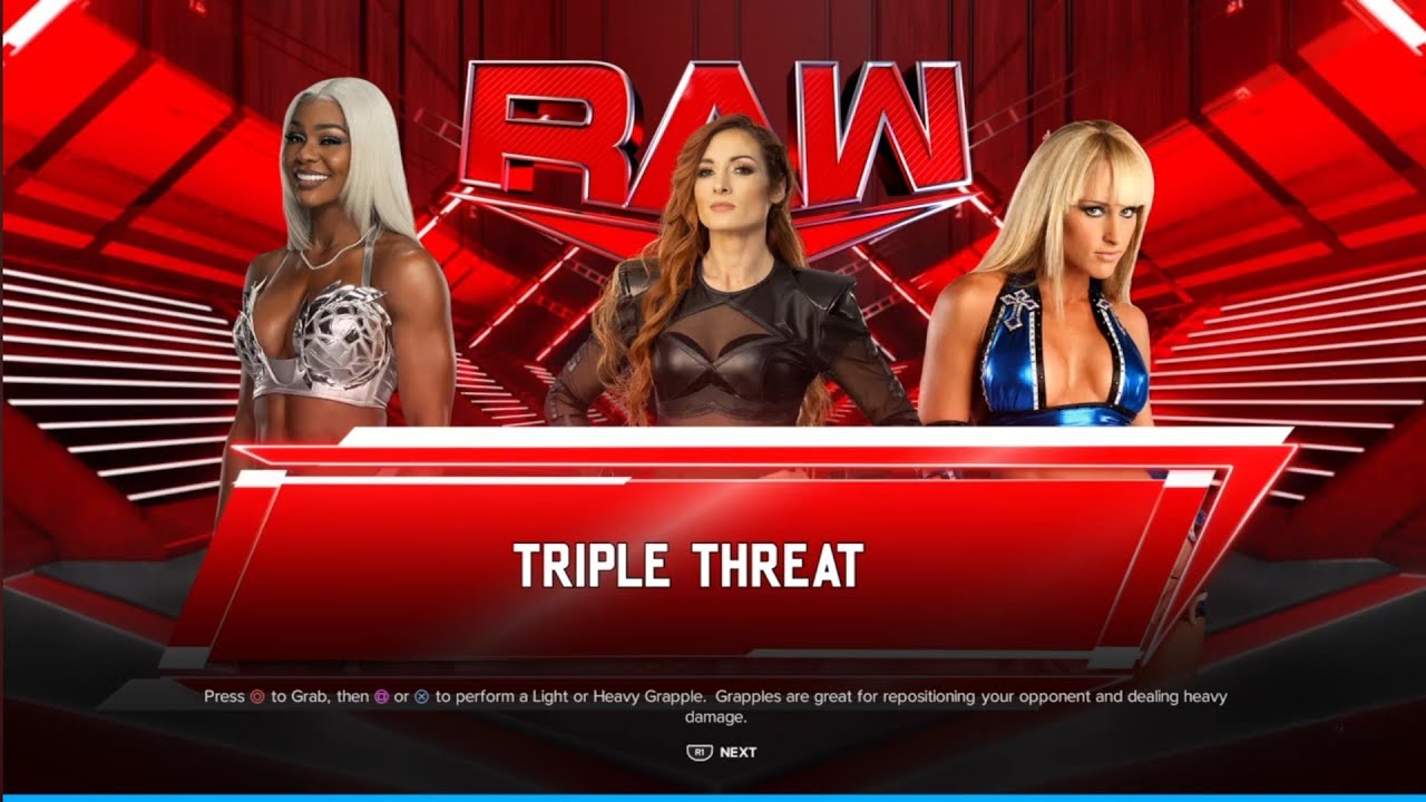 Jade Cargill vs Becky Lynch vs Michelle McCool. Raw. WWE 2K24