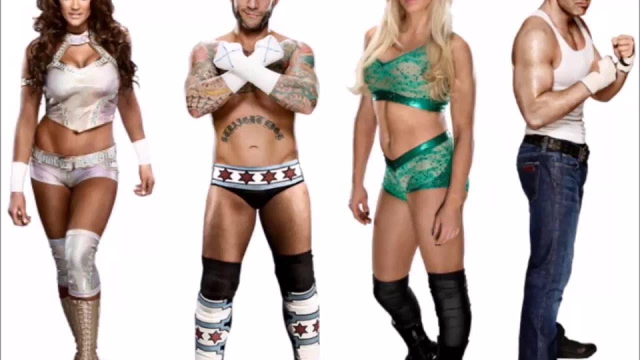 Eve Torres vs CM Punk vs Charlotte vs Dean Ambrose- Swining Neckbreakers