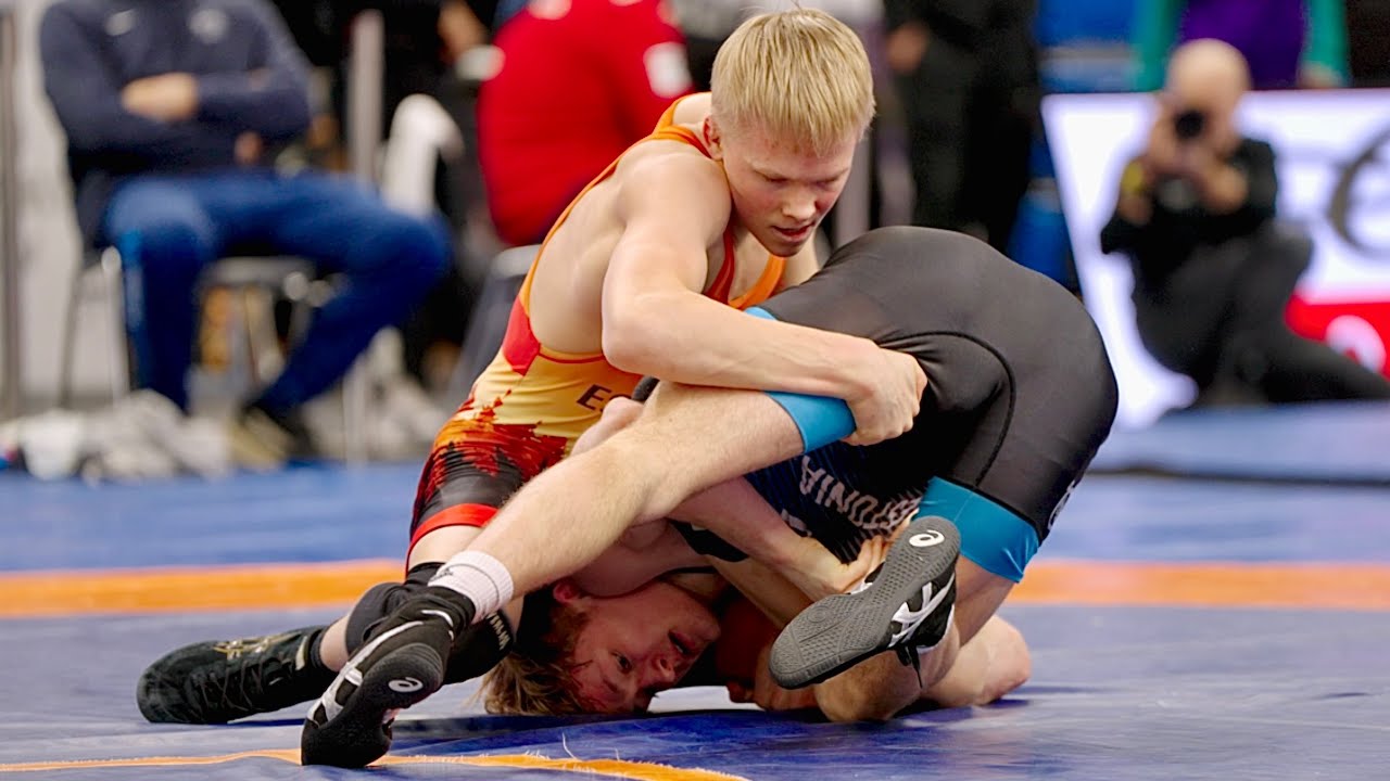 Kaspar Kört (EST) vs Rene Talts (EST) 61kg. Freestyle men wrestling tournament.