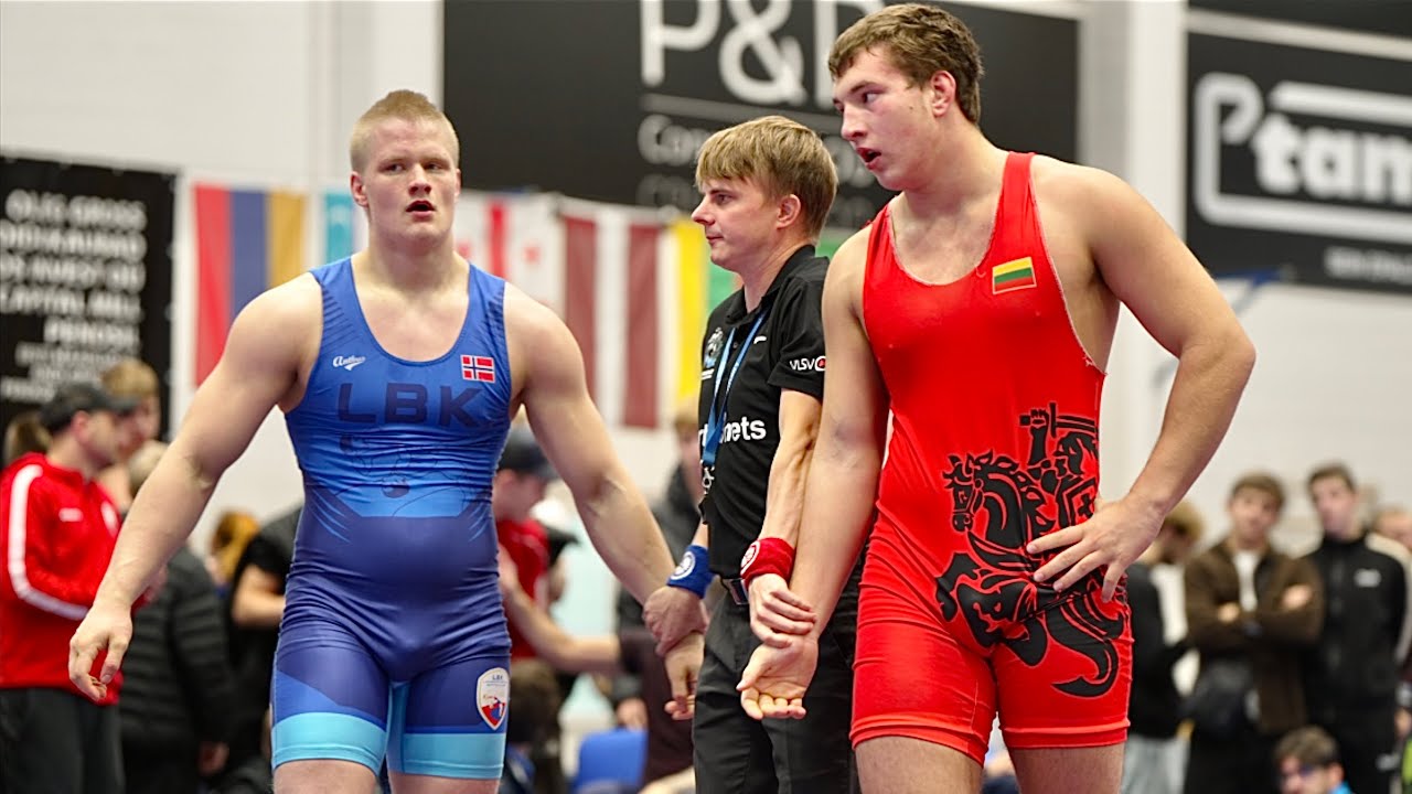 U17 Julius Gikaras (LTU) vs Snorre Storm-Mathisen (NOR) 92kg final! Greco-roman boys wrestling.