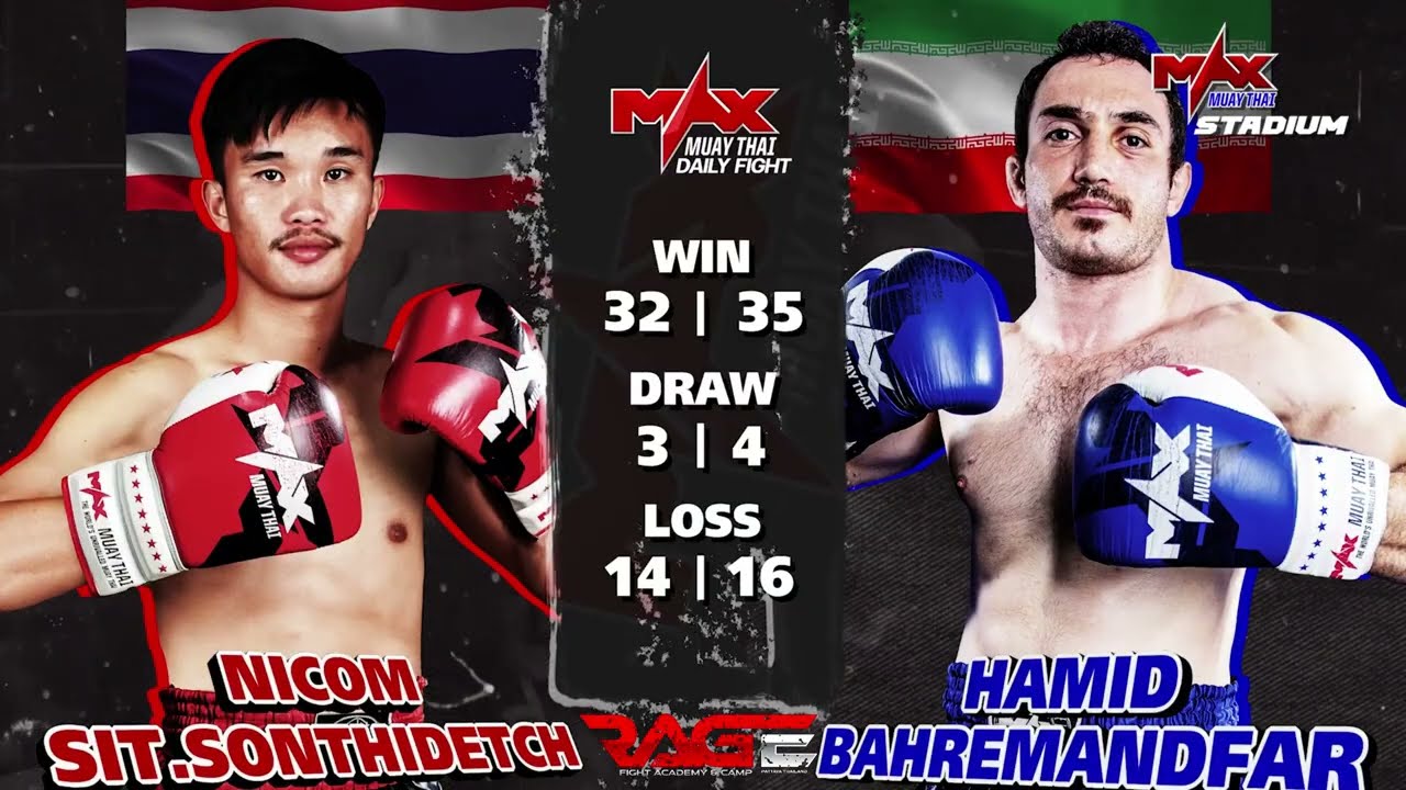 Hamid Bahremandfar Vs Nikomlek Sitsonthidetch🥊[FULLFIGHT] @maxmuaythai #ragefightacademy #muaythai