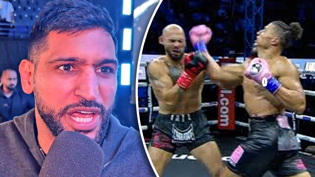 'DISGRACE!' Amir Khan TRASHES 'PILE OF S**T' Andrew Tate FIGHT & LEAVES ARENA