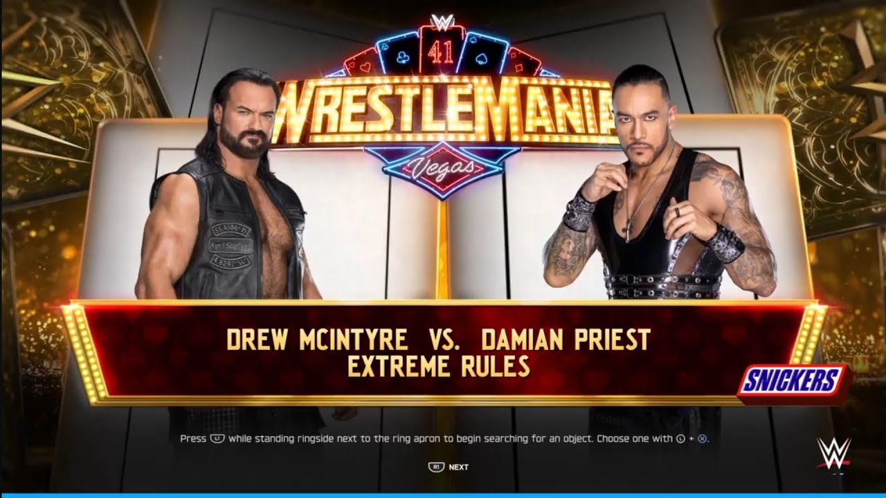 Drew McIntyre vs Damian Priest Street Fight WrestleMania 41. WWE 2K25